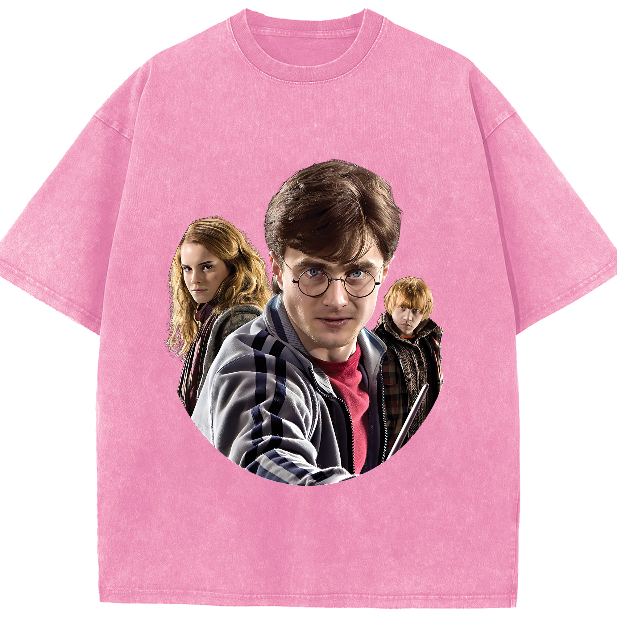 （画像用） Harry Potter ハリー・ポッターシリーズ 綿100% ヴィンテージ風 半袖Tシャツ（フロントプリント）